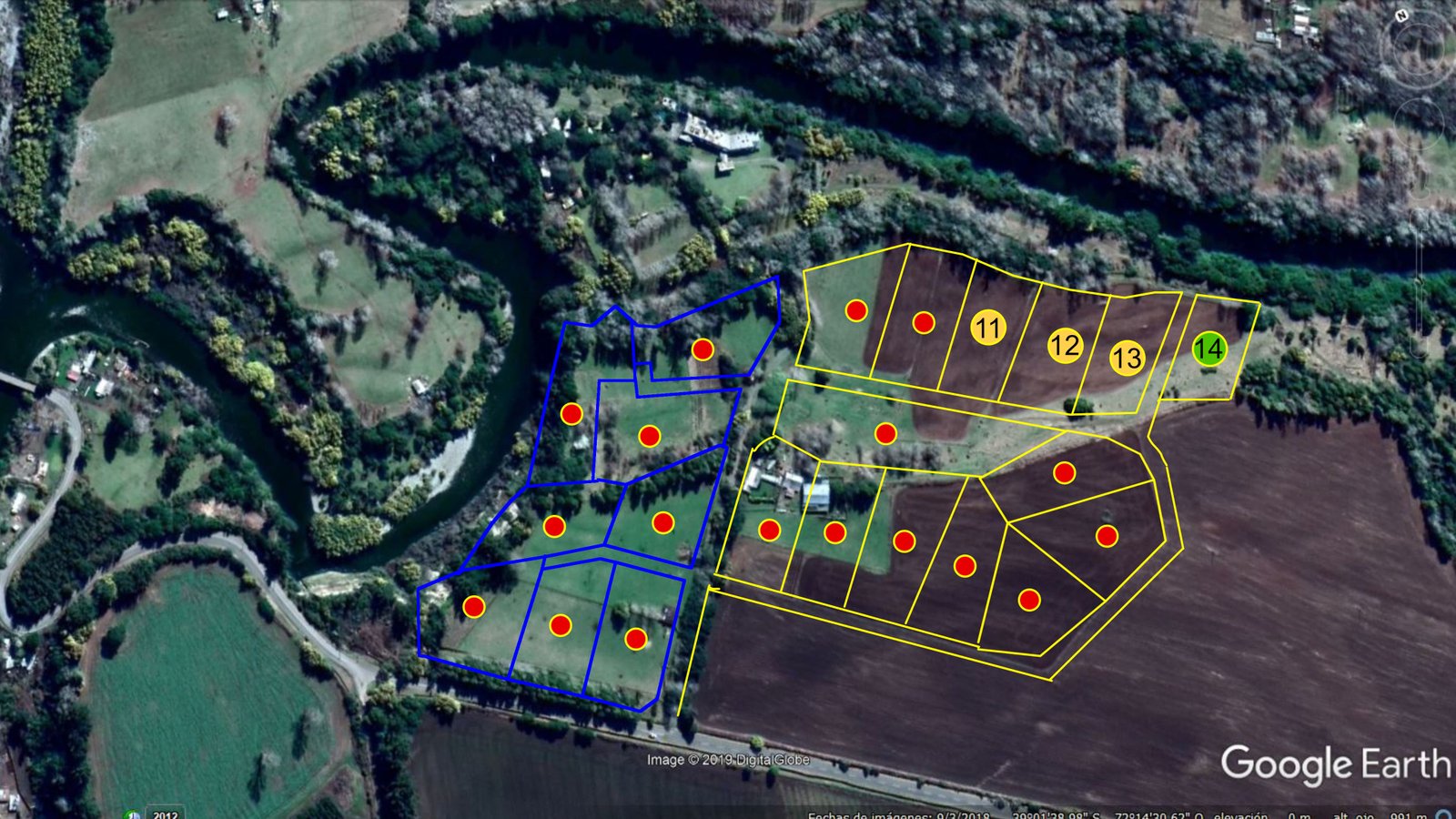Plano de parcelas Trailanqui